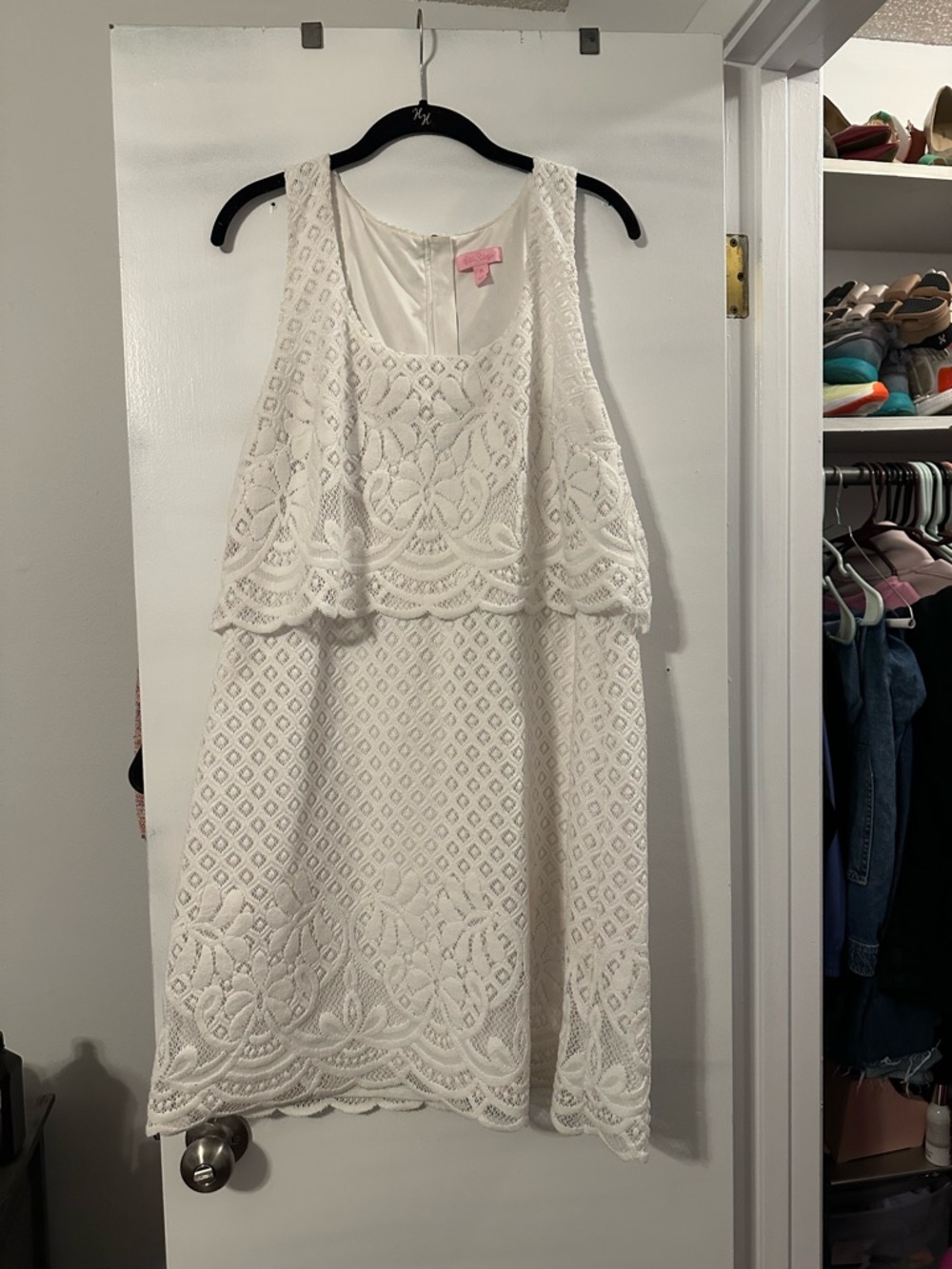 Lilly Pulitzer White Lace Overlay Sleeveless Dress